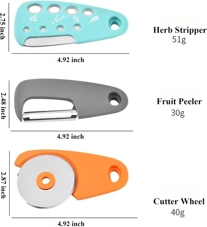 W. MM Kitchen Gadgets Set 6 Pieces, Space Saving Cooking Tools Kitchen Accessories-Garlic/Ginger Grinder, Cheese Grater, Vegetable/Fruit Peeler, Pizza Cutter, Herb Stripper, Bottle Opener, Gadgets Gift Set - Image 5